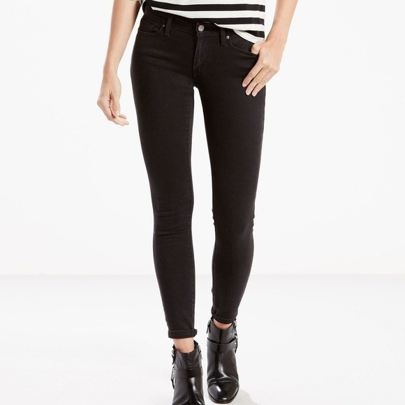 Levi's 711 Distressed Black/Grey Skinny Jeans 27 - Picture 2 of 8